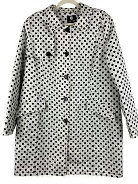 JESSICA Retro Polka Dot Spring Trench Coat Jacket Size XL / TG 18
